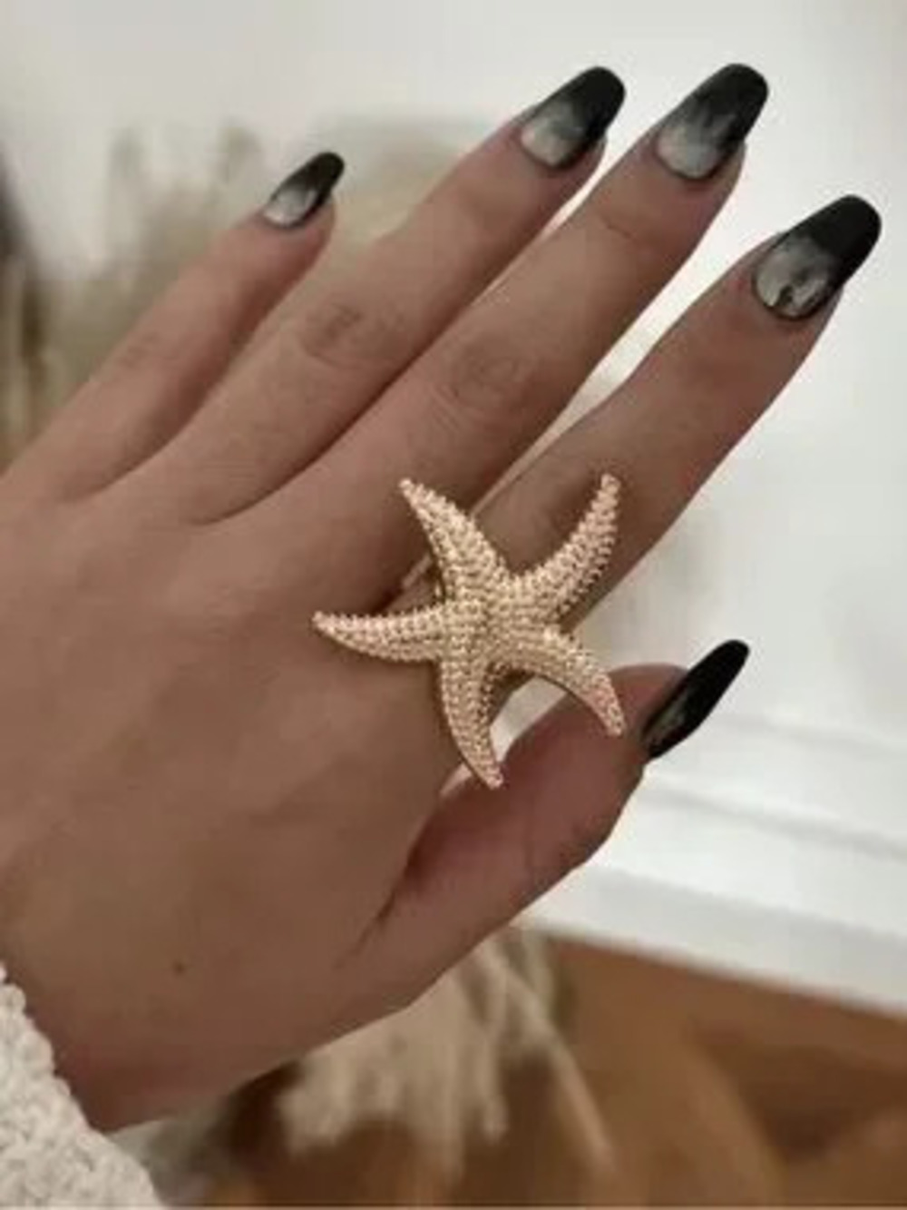Gold Coastal Starfish Adjustable Ring